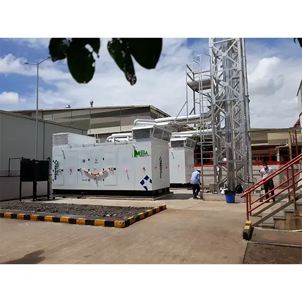 Industrial Power Solutions - Professional generator installation with complete electrical connections